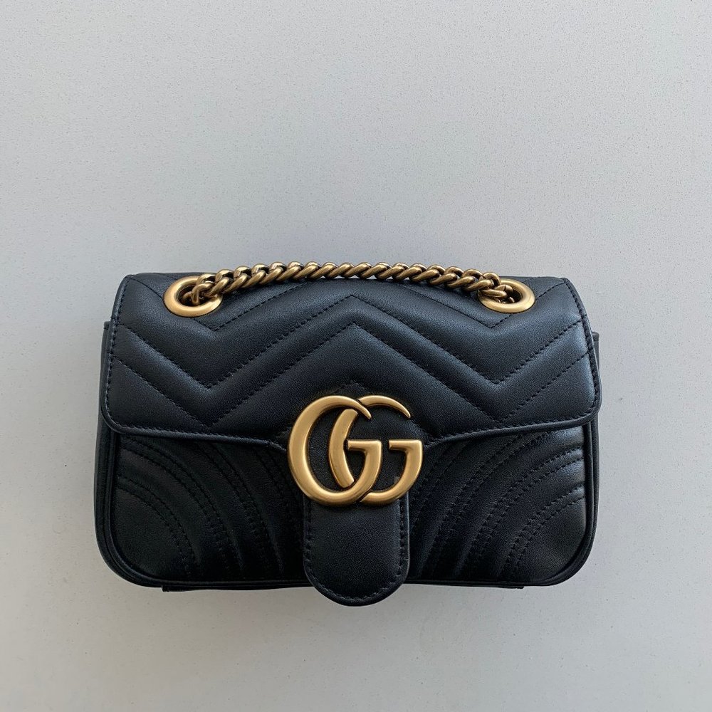GUCCI Calfskin Matelasse Mini GG Marmont